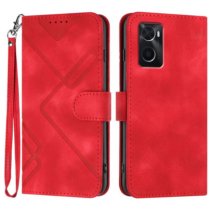 Line Pattern Skin Feel Leather Phone Case, For OPPO Reno8 5G, For OPPO A36 / A76 / A96 / K10 4G, For OPPO Reno6 Z 5G/Reno5 F/Reno5 Lite, For OPPO A16
