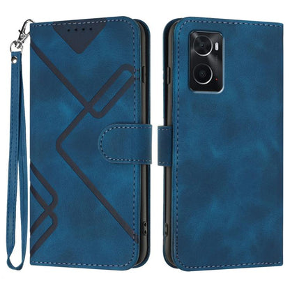 Line Pattern Skin Feel Leather Phone Case, For OPPO Reno8 5G, For OPPO A36 / A76 / A96 / K10 4G, For OPPO Reno6 Z 5G/Reno5 F/Reno5 Lite, For OPPO A16