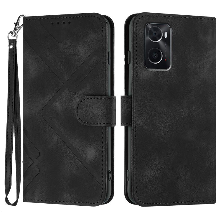 Line Pattern Skin Feel Leather Phone Case, For OPPO Reno8 5G, For OPPO A36 / A76 / A96 / K10 4G, For OPPO Reno6 Z 5G/Reno5 F/Reno5 Lite, For OPPO A16