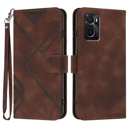 Line Pattern Skin Feel Leather Phone Case, For OPPO Reno8 5G, For OPPO A36 / A76 / A96 / K10 4G, For OPPO Reno6 Z 5G/Reno5 F/Reno5 Lite, For OPPO A16