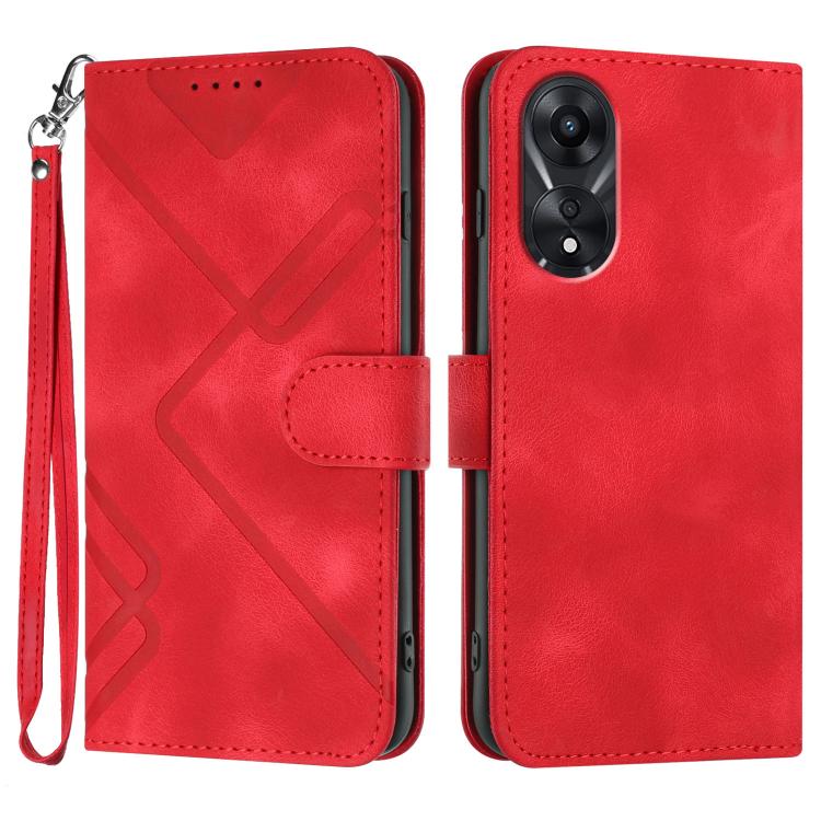 Line Pattern Skin Feel Leather Phone Case, For OPPO A78 5G / A1x, For OPPO Reno8 T 4G, For OPPO Find X6 Pro, For OPPO Find X6