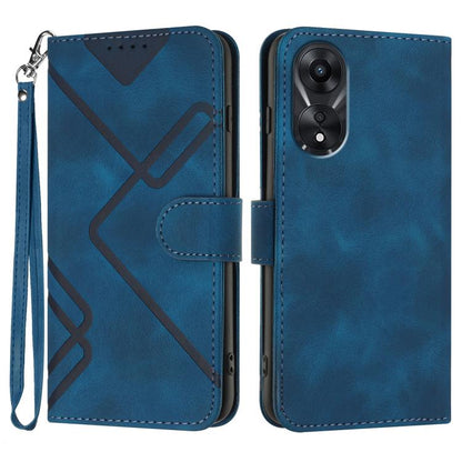 Line Pattern Skin Feel Leather Phone Case, For OPPO A78 5G / A1x, For OPPO Reno8 T 4G, For OPPO Find X6 Pro, For OPPO Find X6