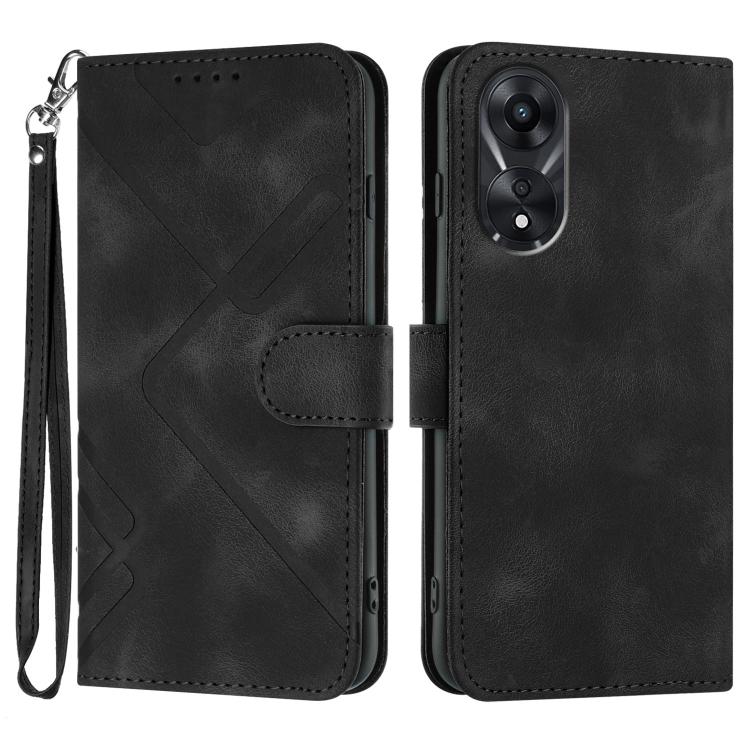 Line Pattern Skin Feel Leather Phone Case, For OPPO A78 5G / A1x, For OPPO Reno8 T 4G, For OPPO Find X6 Pro, For OPPO Find X6