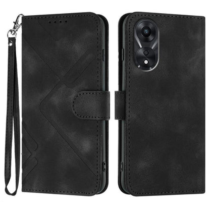 Line Pattern Skin Feel Leather Phone Case, For OPPO A78 5G / A1x, For OPPO Reno8 T 4G, For OPPO Find X6 Pro, For OPPO Find X6