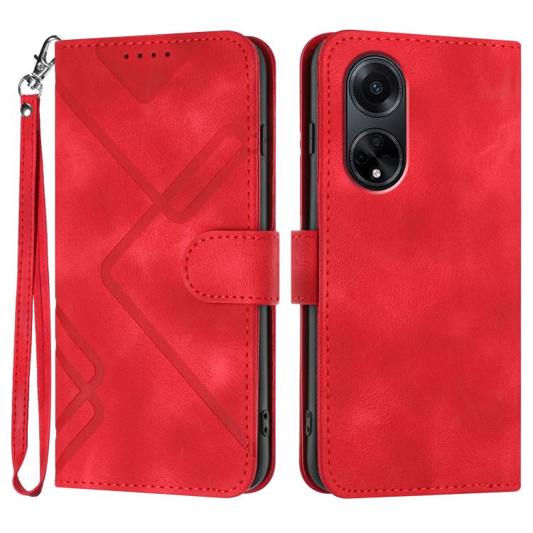 Line Pattern Skin Feel Leather Phone Case, For OPPO A1 Pro / Reno8 T 5G Global, For OPPO A77 4G Global, For OPPO A98 5G, For OPPO A17