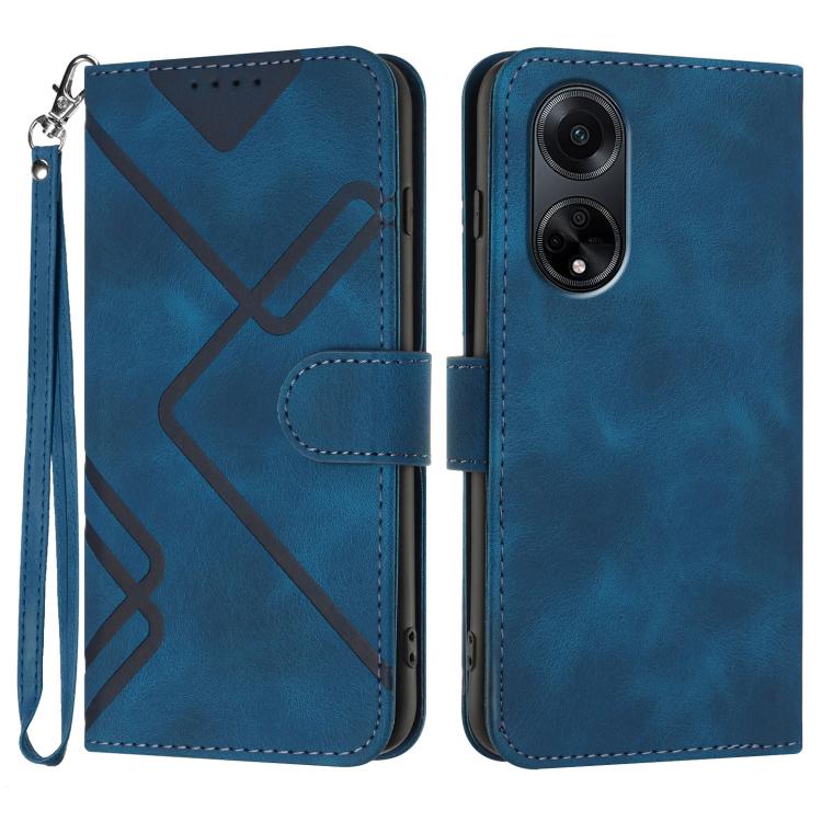 Line Pattern Skin Feel Leather Phone Case, For OPPO A1 Pro / Reno8 T 5G Global, For OPPO A77 4G Global, For OPPO A98 5G, For OPPO A17
