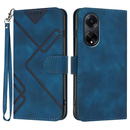 Line Pattern Skin Feel Leather Phone Case, For OPPO A1 Pro / Reno8 T 5G Global, For OPPO A77 4G Global, For OPPO A98 5G, For OPPO A17