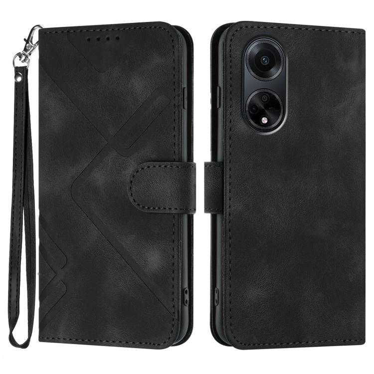 Line Pattern Skin Feel Leather Phone Case, For OPPO A1 Pro / Reno8 T 5G Global, For OPPO A77 4G Global, For OPPO A98 5G, For OPPO A17