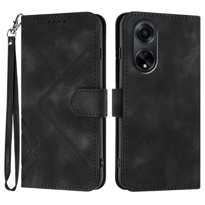 Line Pattern Skin Feel Leather Phone Case, For OPPO A1 Pro / Reno8 T 5G Global, For OPPO A77 4G Global, For OPPO A98 5G, For OPPO A17