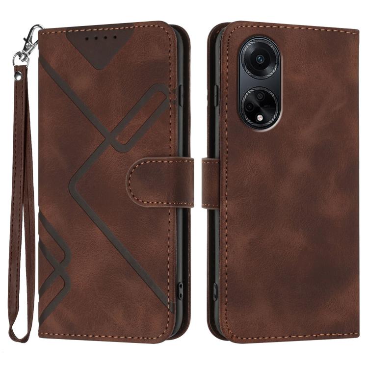 Line Pattern Skin Feel Leather Phone Case, For OPPO A1 Pro / Reno8 T 5G Global, For OPPO A77 4G Global, For OPPO A98 5G, For OPPO A17