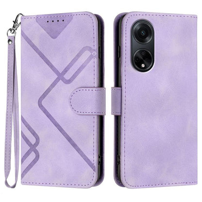 Line Pattern Skin Feel Leather Phone Case, For OPPO A1 Pro / Reno8 T 5G Global, For OPPO A77 4G Global, For OPPO A98 5G, For OPPO A17