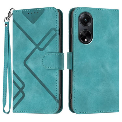 Line Pattern Skin Feel Leather Phone Case, For OPPO A1 Pro / Reno8 T 5G Global, For OPPO A77 4G Global, For OPPO A98 5G, For OPPO A17