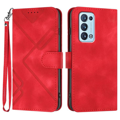 Line Pattern Skin Feel Leather Phone Case, For OPPO A16 4G/A55 5G/A53s 5G, For OPPO Reno6 Pro+ 5G, For OPPO A94 4G/A95 5G/Reno5 Z, For OPPO A94 5G/F19 Pro/F19 Pro+ 5G