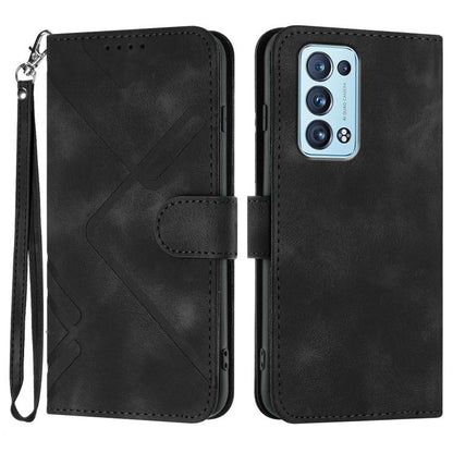 Line Pattern Skin Feel Leather Phone Case, For OPPO A16 4G/A55 5G/A53s 5G, For OPPO Reno6 Pro+ 5G, For OPPO A94 4G/A95 5G/Reno5 Z, For OPPO A94 5G/F19 Pro/F19 Pro+ 5G
