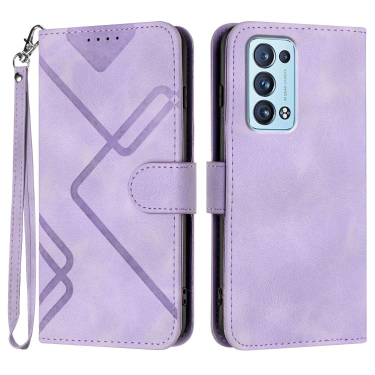 Line Pattern Skin Feel Leather Phone Case, For OPPO A16 4G/A55 5G/A53s 5G, For OPPO Reno6 Pro+ 5G, For OPPO A94 4G/A95 5G/Reno5 Z, For OPPO A94 5G/F19 Pro/F19 Pro+ 5G