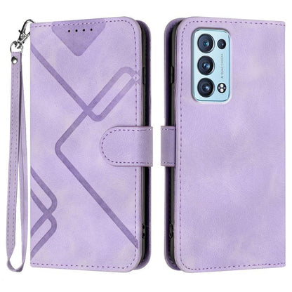 Line Pattern Skin Feel Leather Phone Case, For OPPO A16 4G/A55 5G/A53s 5G, For OPPO Reno6 Pro+ 5G, For OPPO A94 4G/A95 5G/Reno5 Z, For OPPO A94 5G/F19 Pro/F19 Pro+ 5G