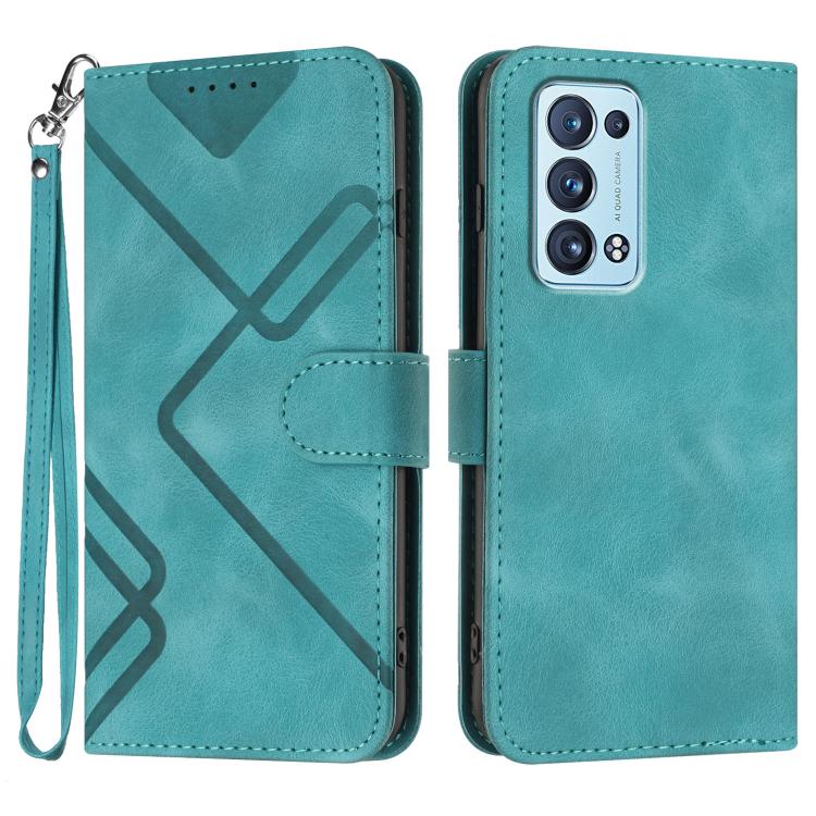 Line Pattern Skin Feel Leather Phone Case, For OPPO A16 4G/A55 5G/A53s 5G, For OPPO Reno6 Pro+ 5G, For OPPO A94 4G/A95 5G/Reno5 Z, For OPPO A94 5G/F19 Pro/F19 Pro+ 5G