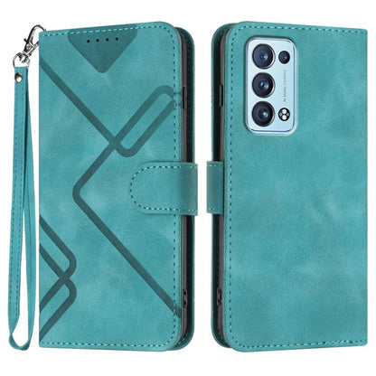 Line Pattern Skin Feel Leather Phone Case, For OPPO A16 4G/A55 5G/A53s 5G, For OPPO Reno6 Pro+ 5G, For OPPO A94 4G/A95 5G/Reno5 Z, For OPPO A94 5G/F19 Pro/F19 Pro+ 5G