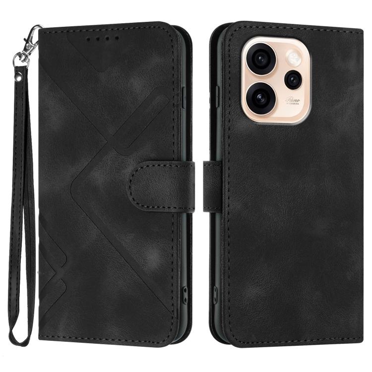Line Pattern Skin Feel Leather Phone Case, For OPPO Reno15 Pro Max 5G Global, For OPPO Reno15 F 5G Global, For OPPO Reno15 Pro 5G Global, For OPPO Reno15 5G Global