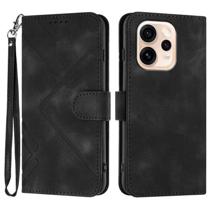 Line Pattern Skin Feel Leather Phone Case, For OPPO Reno15 Pro Max 5G Global, For OPPO Reno15 F 5G Global, For OPPO Reno15 Pro 5G Global, For OPPO Reno15 5G Global