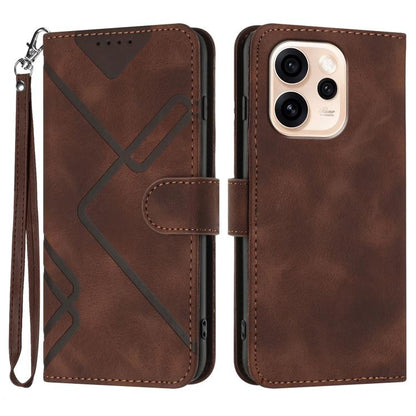 Line Pattern Skin Feel Leather Phone Case, For OPPO Reno15 Pro Max 5G Global, For OPPO Reno15 F 5G Global, For OPPO Reno15 Pro 5G Global, For OPPO Reno15 5G Global