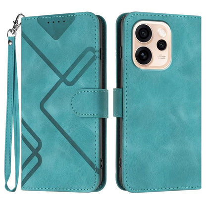 Line Pattern Skin Feel Leather Phone Case, For OPPO Reno15 Pro Max 5G Global, For OPPO Reno15 F 5G Global, For OPPO Reno15 Pro 5G Global, For OPPO Reno15 5G Global