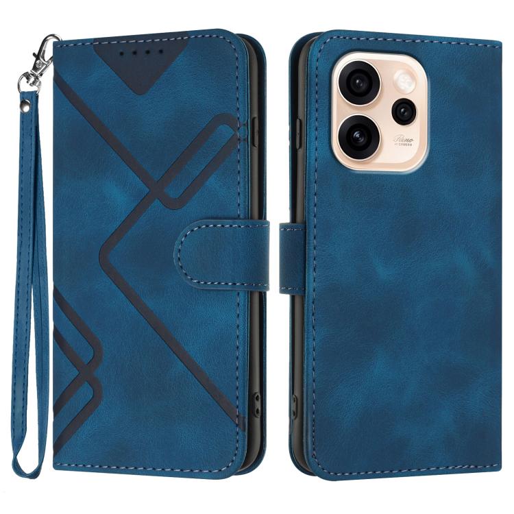 Line Pattern Skin Feel Leather Phone Case, For OPPO Reno15 Pro Max 5G Global, For OPPO Reno15 F 5G Global, For OPPO Reno15 Pro 5G Global, For OPPO Reno15 5G Global