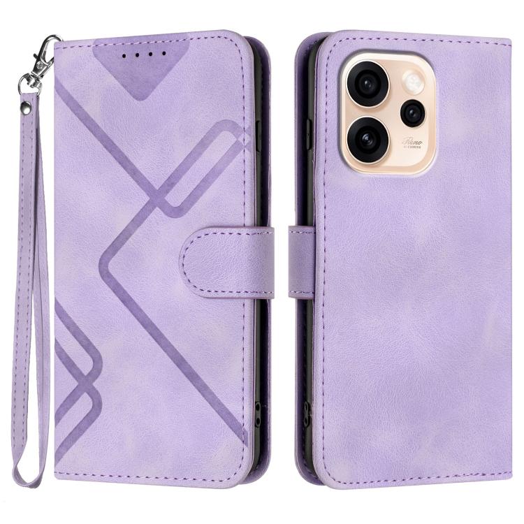 Line Pattern Skin Feel Leather Phone Case, For OPPO Reno15 Pro Max 5G Global, For OPPO Reno15 F 5G Global, For OPPO Reno15 Pro 5G Global, For OPPO Reno15 5G Global