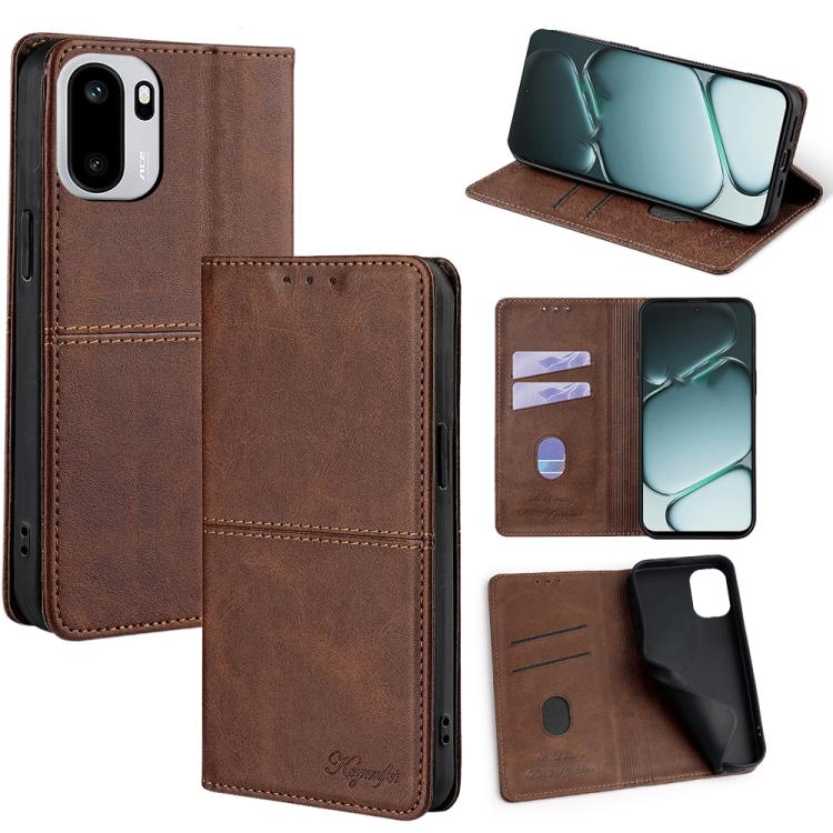 Cow Texture Magnetic Leather Phone Case, For OnePlus 15T 5G, For OnePlus Turbo 6 / 6V, For OnePlus Ace 6, For OnePlus 15 5G