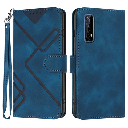 Line Pattern Skin Feel Leather Phone Case, For Realme 7 / Narzo 20 Pro, For Realme 7 Pro, For OPPO A79 5G