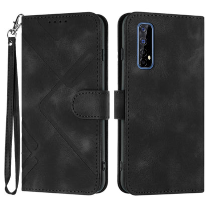 Line Pattern Skin Feel Leather Phone Case, For Realme 7 / Narzo 20 Pro, For Realme 7 Pro, For OPPO A79 5G