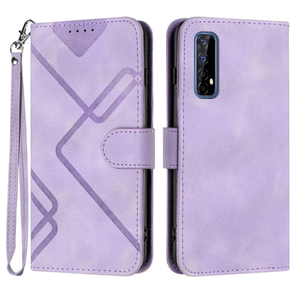 Line Pattern Skin Feel Leather Phone Case, For Realme 7 / Narzo 20 Pro, For Realme 7 Pro, For OPPO A79 5G