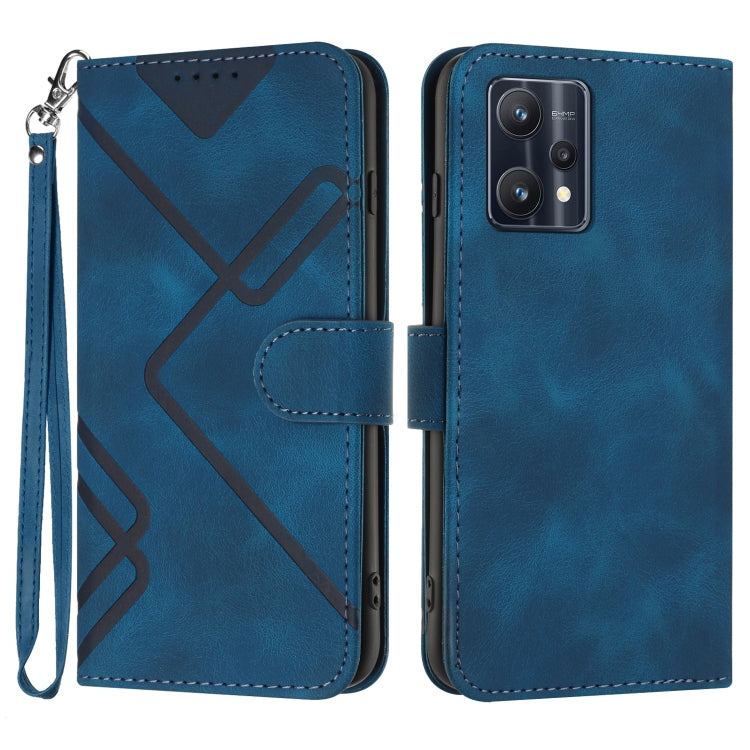 Line Pattern Skin Feel Leather Phone Case, For Realme 10 4G, For Realme V23, For Realme 9 Pro+, For Realme C20 / C11 2021 / C21