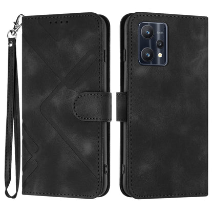 Line Pattern Skin Feel Leather Phone Case, For Realme 10 4G, For Realme V23, For Realme 9 Pro+, For Realme C20 / C11 2021 / C21