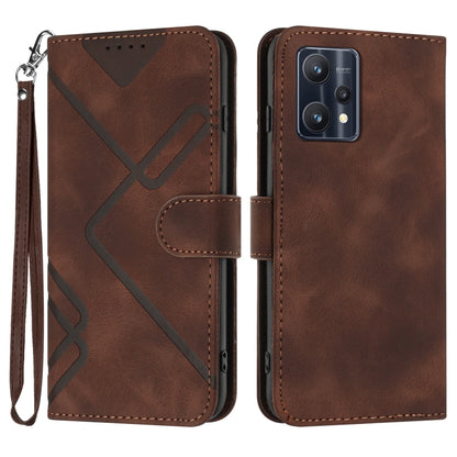 Line Pattern Skin Feel Leather Phone Case, For Realme 10 4G, For Realme V23, For Realme 9 Pro+, For Realme C20 / C11 2021 / C21