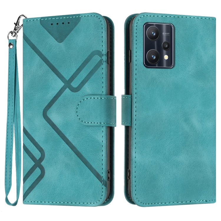 Line Pattern Skin Feel Leather Phone Case, For Realme 10 4G, For Realme V23, For Realme 9 Pro+, For Realme C20 / C11 2021 / C21