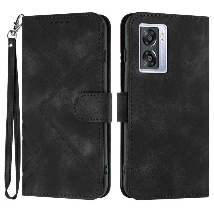 Line Pattern Skin Feel Leather Phone Case, For Realme 10 4G, For Realme V23, For Realme 9 Pro+, For Realme C20 / C11 2021 / C21