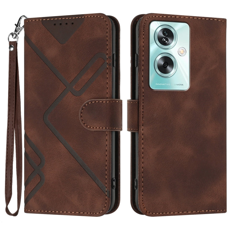 Line Pattern Skin Feel Leather Phone Case, For Realme 7 / Narzo 20 Pro, For Realme 7 Pro, For OPPO A79 5G