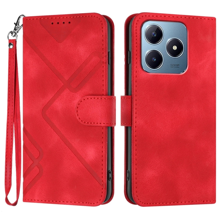 Line Pattern Skin Feel Leather Phone Case, For Realme GT7 Pro, For Realme 13 Pro / 13 Pro+ Global, For Realme GT 6 / GT 6T, For Realme C63 / C61 Global