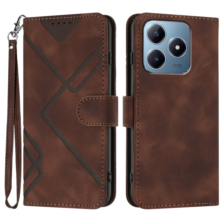 Line Pattern Skin Feel Leather Phone Case, For Realme GT7 Pro, For Realme 13 Pro / 13 Pro+ Global, For Realme GT 6 / GT 6T, For Realme C63 / C61 Global