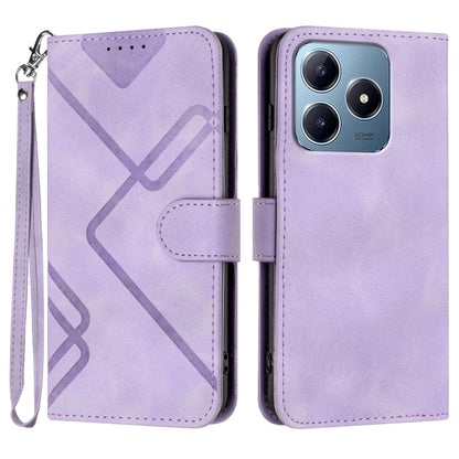 Line Pattern Skin Feel Leather Phone Case, For Realme GT7 Pro, For Realme 13 Pro / 13 Pro+ Global, For Realme GT 6 / GT 6T, For Realme C63 / C61 Global
