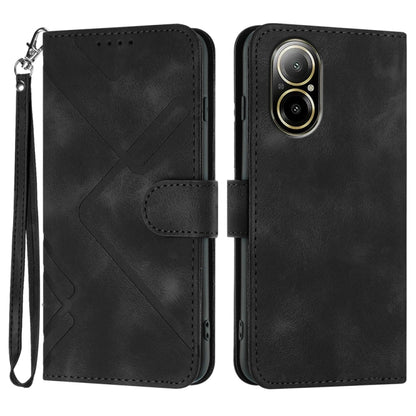 Line Pattern Skin Feel Leather Phone Case, For Realme  12 Lite / C67 4G Global, For Realme GT5 Pro, For Realme 10 Pro, For Realme 10 Pro+
