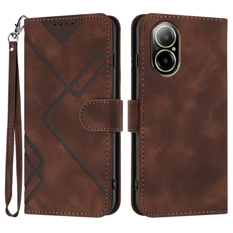 Line Pattern Skin Feel Leather Phone Case, For Realme  12 Lite / C67 4G Global, For Realme GT5 Pro, For Realme 10 Pro, For Realme 10 Pro+