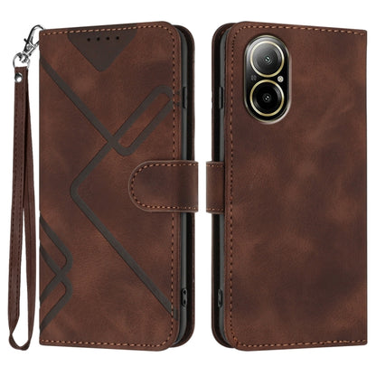 Line Pattern Skin Feel Leather Phone Case, For Realme  12 Lite / C67 4G Global, For Realme GT5 Pro, For Realme 10 Pro, For Realme 10 Pro+