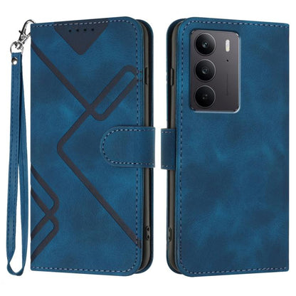 Line Pattern Skin Feel Leather Phone Case, For Realme 14 Pro+, For Realme 14 Pro, For Realme 14x Global, For Realme C75 Global