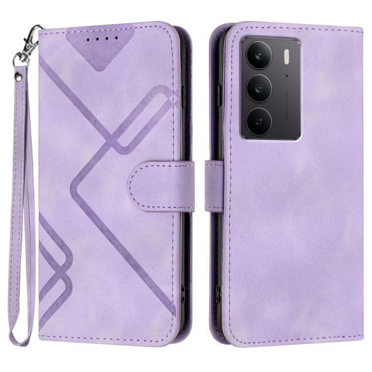 Line Pattern Skin Feel Leather Phone Case, For Realme 14 Pro+, For Realme 14 Pro, For Realme 14x Global, For Realme C75 Global