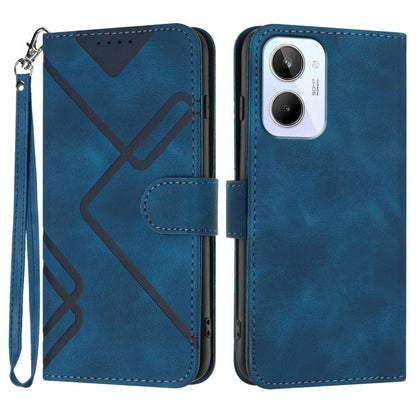 Line Pattern Skin Feel Leather Phone Case, For Realme 10 4G, For Realme V23, For Realme 9 Pro+, For Realme C20 / C11 2021 / C21