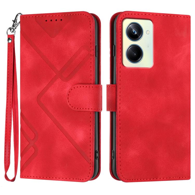 Line Pattern Skin Feel Leather Phone Case, For Realme  12 Lite / C67 4G Global, For Realme GT5 Pro, For Realme 10 Pro, For Realme 10 Pro+