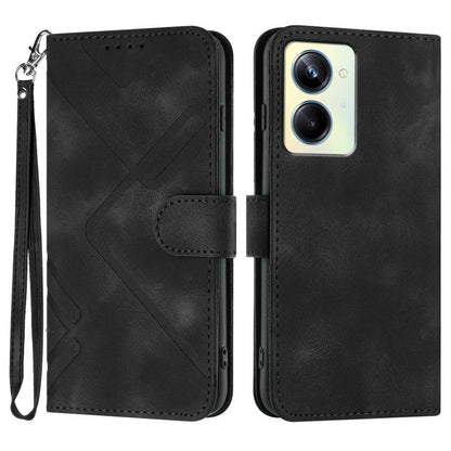 Line Pattern Skin Feel Leather Phone Case, For Realme  12 Lite / C67 4G Global, For Realme GT5 Pro, For Realme 10 Pro, For Realme 10 Pro+