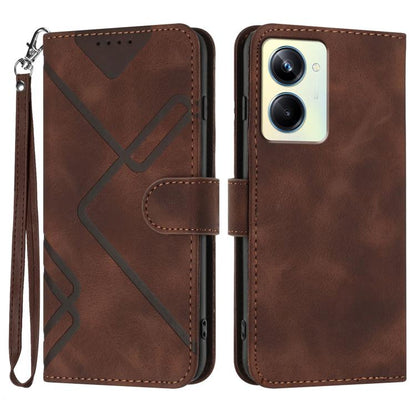 Line Pattern Skin Feel Leather Phone Case, For Realme  12 Lite / C67 4G Global, For Realme GT5 Pro, For Realme 10 Pro, For Realme 10 Pro+